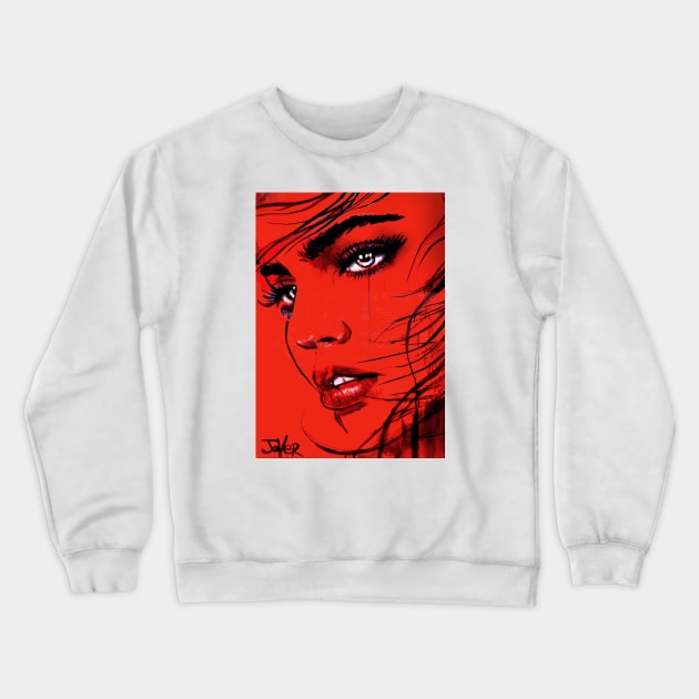 Crimson utopia Crewneck Sweatshirt by Loui Jover 